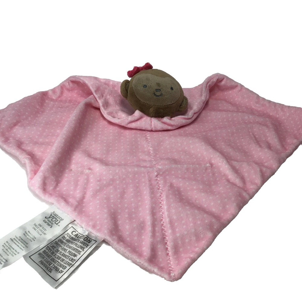 Carter's Baby Monkey Lovey Just One You Pink Polka Dot